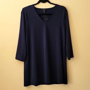 NWT Alfani Elements navy blue tunic top!  Size Medium